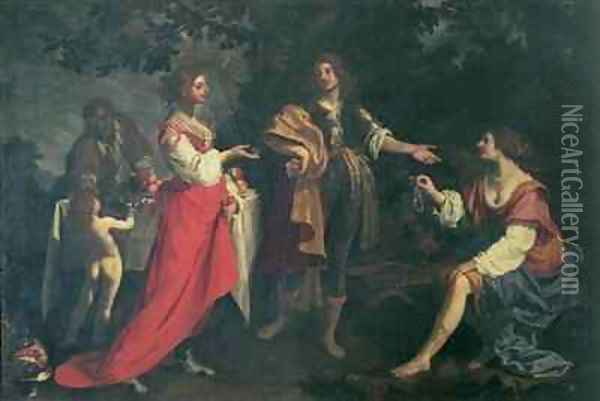 Angelica and the Moor Medoro Oil Painting - Orazio Fidani