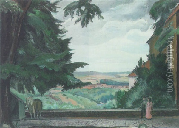 La Terrasse Oil Painting - Jean Hippolyte Marchand