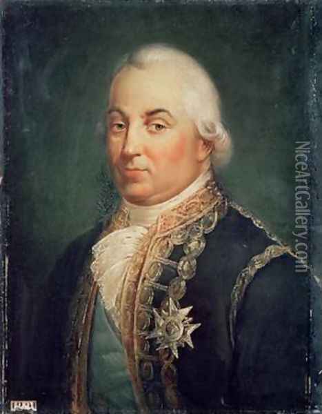 Pierre de Suffren Saint Tropez 1729-88 Vice Admiral of France Oil Painting - Francois Vincent Mathieu Latil