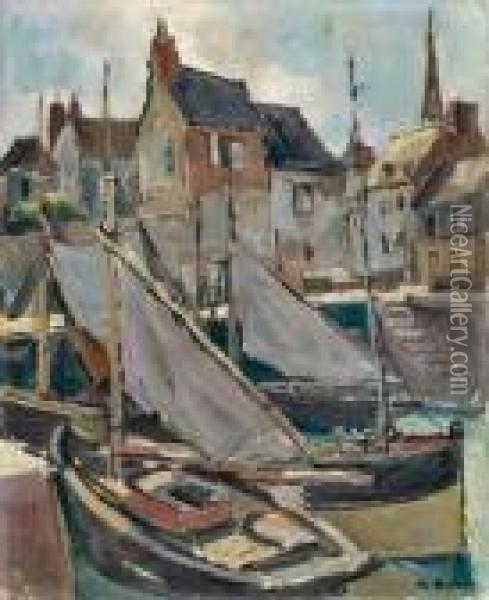 Le Bassin A Honfleur Oil Painting - Pierre De Belay