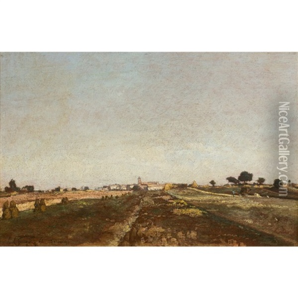 Vue De Chailly En Biere Oil Painting - Paul Camille Guigou
