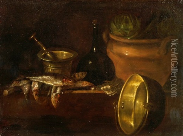 Stillleben Mit Kuchengeraten Oil Painting - Cornelis Jacobsz Delff