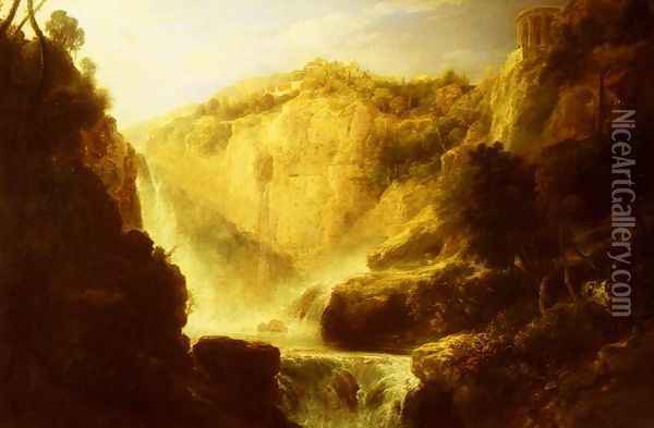 Falls Of Tivoli Oil Painting - William Linton