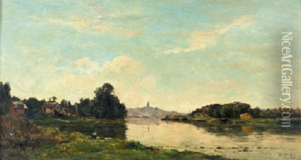 La Seine A Conflans-sainte-honorine Oil Painting - Hippolyte Camille Delpy