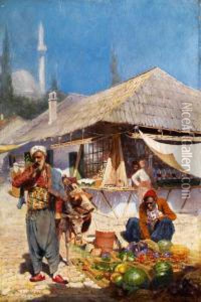 Orientalische Marktszene Oil Painting - Alphons Leopold Mielich