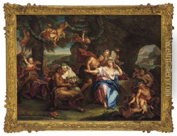 Die Hochzeit Von Bacchus Und Ariadne Oil Painting - Jean Baptiste Huet
