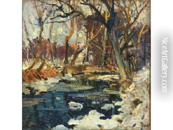 Winter Stream Oil Painting - Thomas P. Barnett