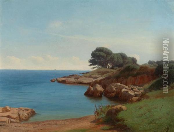 Southern Coastal Landscape. Oil Painting - Mikhail Spiridonov. Erassy