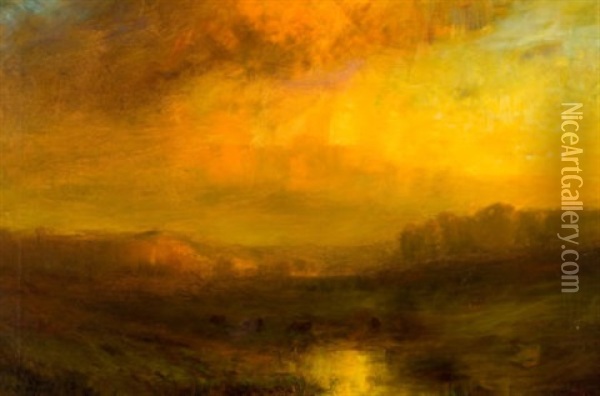 Golden Sunset Oil Painting - Charles P. Appel