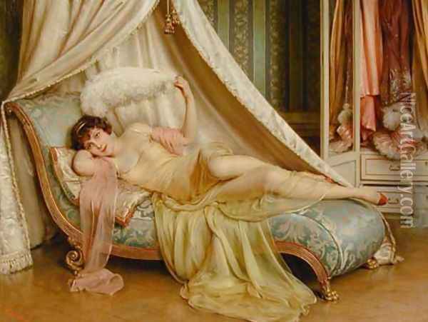 La Coquette Oil Painting - Charles Joseph Frederick Soulacroix