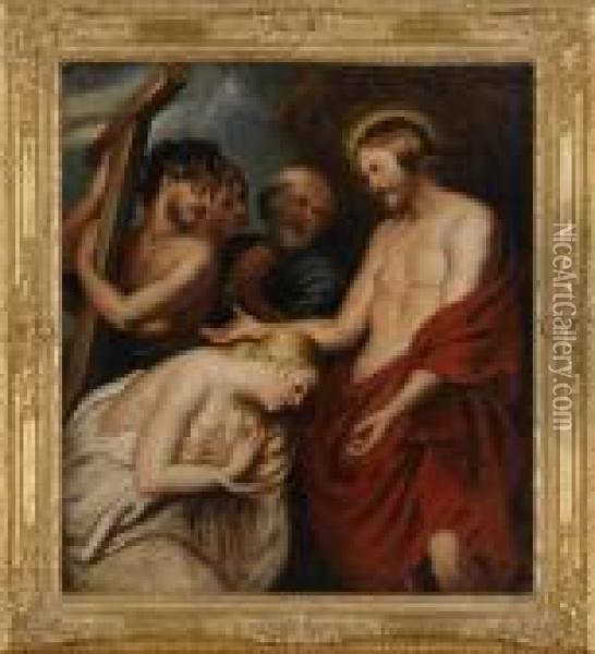 Jesus Und Magdalena. Oil Painting - Peter Paul Rubens