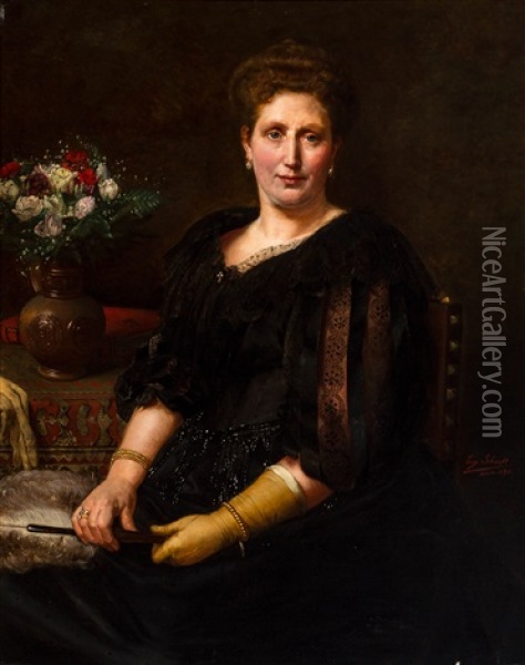 Portrait D'une Femme Oil Painting - Eugene Siberdt