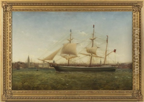 The Barque James Longton On The Mersey Off Liverpool Oil Painting - William Kimmins McMinn
