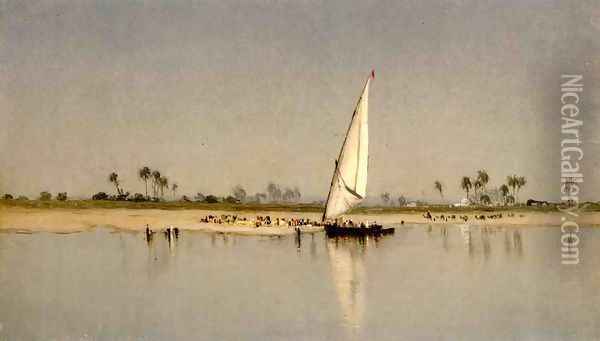 A Sketch on the Nile Oil Painting - Sanford Robinson Gifford