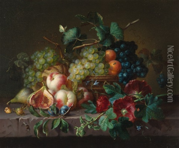 Fruchtestillleben Oil Painting - Arnoldus Bloemers