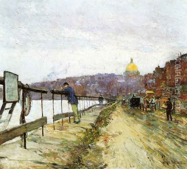 Charles River and Beacon Hill Oil Painting - Frederick Childe Hassam
