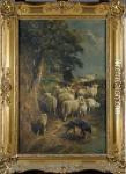 Le Retour Des Moutons Oil Painting - Henry Schouten