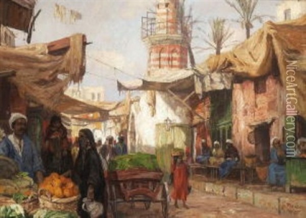 Orientalischer Markt Oil Painting - Georg Macco
