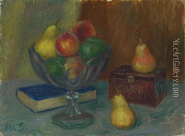 Still Life With Japan Box Oil Painting - William Glackens