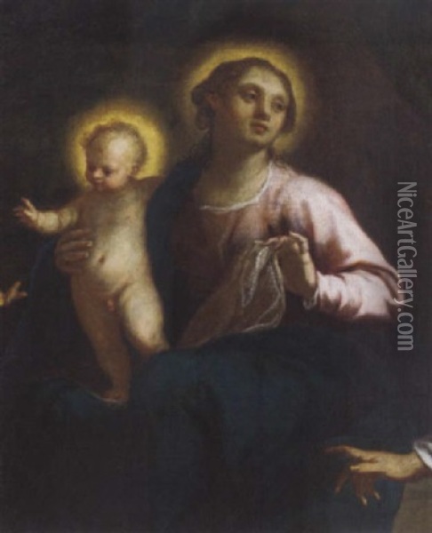 The Madonna And Child Oil Painting - Jacopo Palma il Giovane