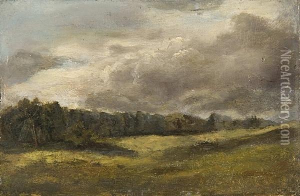 Landscape With Trees Oil Painting - Thomas Gainsborough