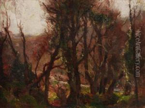 Through The Woodland To The River Oil Painting - Garstin Cox