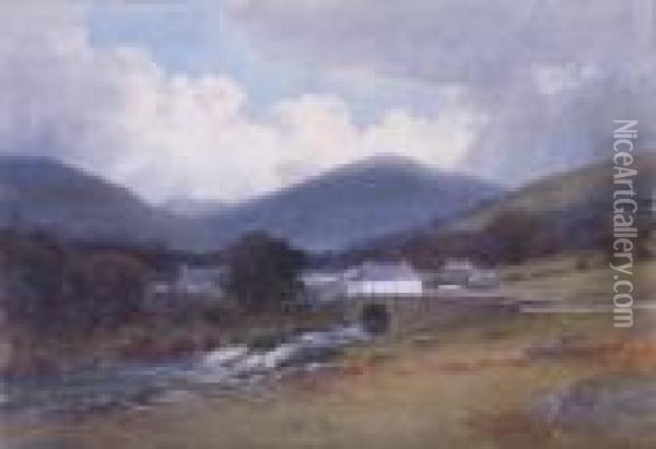 Annamoe Village, Co. Wicklow Oil Painting - George, Captain Drummond-Fish