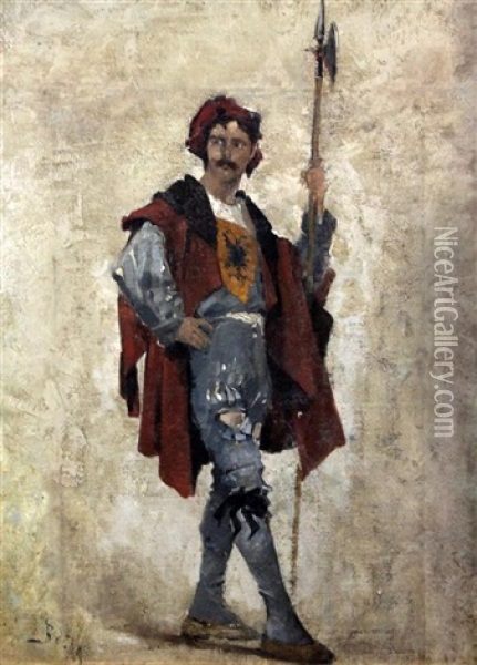 Study Of A Prussian Halbadier Oil Painting - Frank Myers Boggs