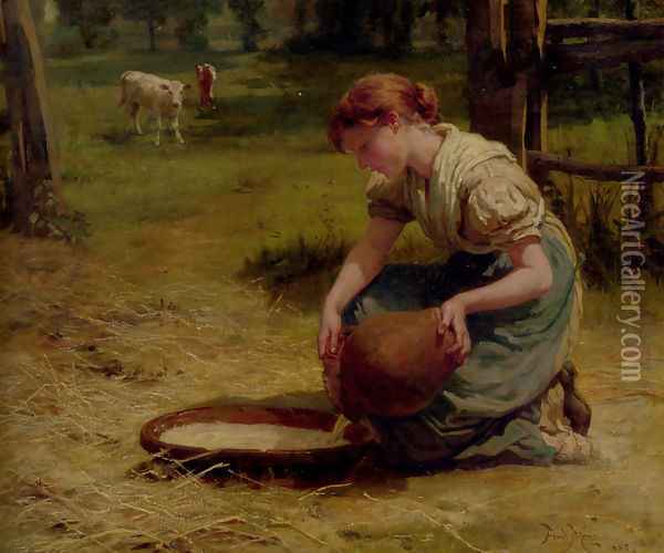 Milk For The Calves Oil Painting - Frederick Morgan