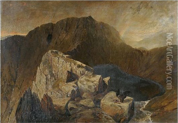 Striding Edge, Helvellyn Oil Painting - Alfred William Hunt