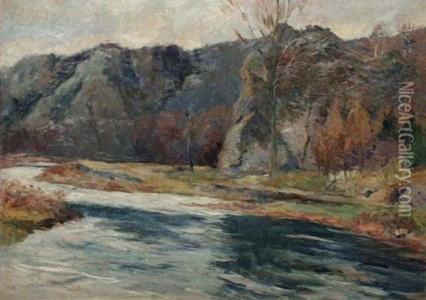 L'ourthe A Sy Oil Painting - Richard Heintz