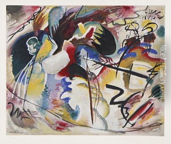 Tableau Avec Formes Blanches Oil Painting - Wassily Kandinsky