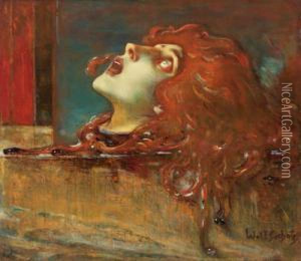 Haupt Der Medusa Oil Painting - Otto Wolf-Oschatz