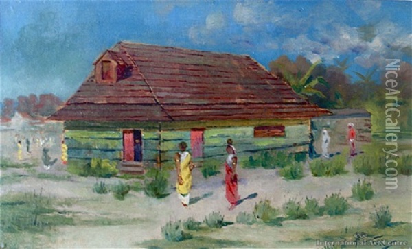 Fiji Oil Painting - Girolamo Pieri Ballati Nerli