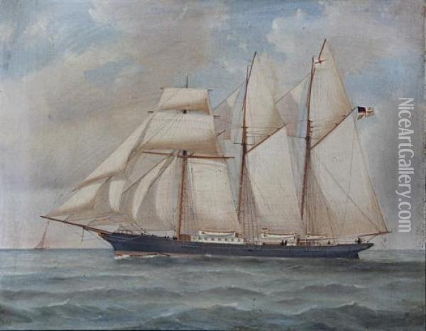 Ship Portrait Oil Painting - Antonio de Simone