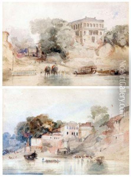 View Of Benares And One Oil Painting - Robert Gwelo Goodman