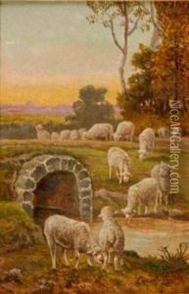 Le Pont De Pierre Oil Painting - Charles Ferdinand Ceramano