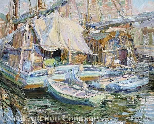 New Basin Canal, New Orleans Oil Painting - Robert Wadsworth Grafton