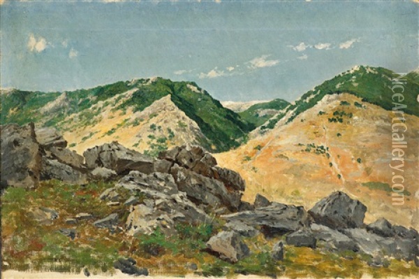 Berge In Den Abruzzen Oil Painting - Pietro Barucci