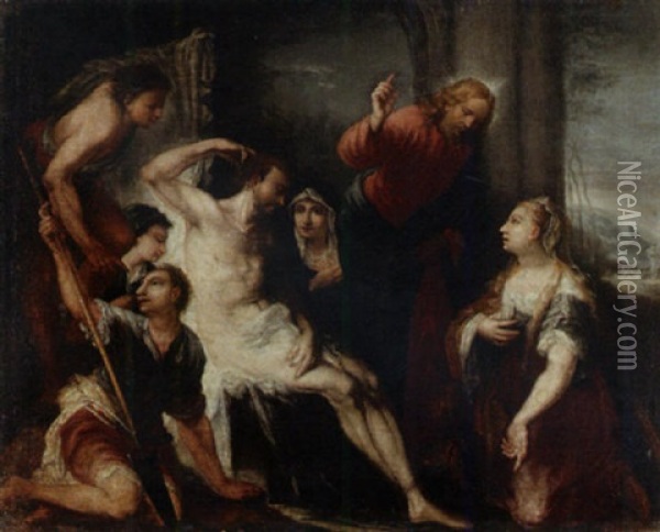Die Auferweckung Des Lazarus Oil Painting - Andrea Celesti