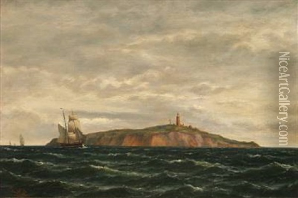 Sailing Ships At Hjelm Island Oil Painting - Carl Emil Baagoe