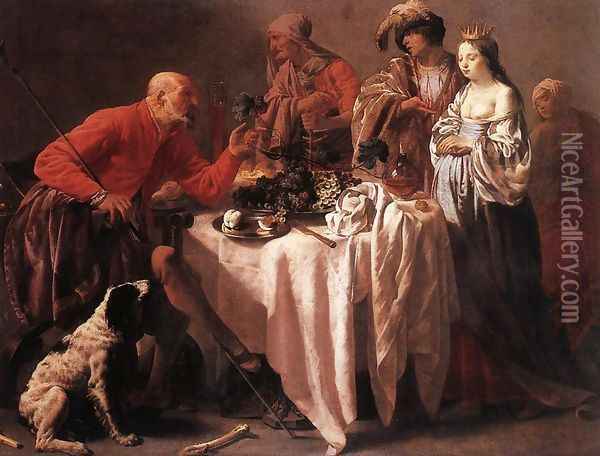 Jacob Reproaching Laban 1628 Oil Painting - Hendrick Terbrugghen