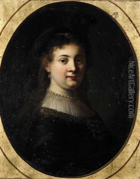 Portrait Presume De Saskia Oil Painting - Jean-Baptiste Santerre