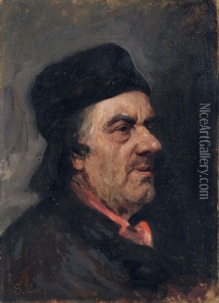 Portrat Eines Mannes Mit Kappe Oil Painting - Wilhelm Claus
