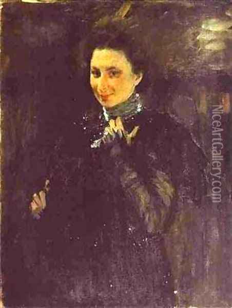 Portrait Of Mara Oliv 1895 Oil Painting - Valentin Aleksandrovich Serov