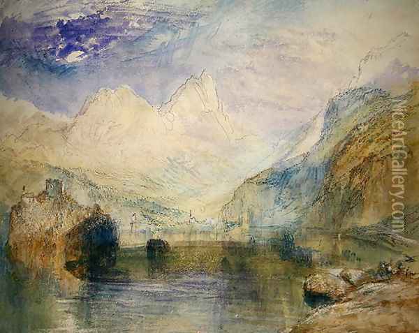 The Lauerzersee with Schwyz and the Mythen Oil Painting - Joseph Mallord William Turner
