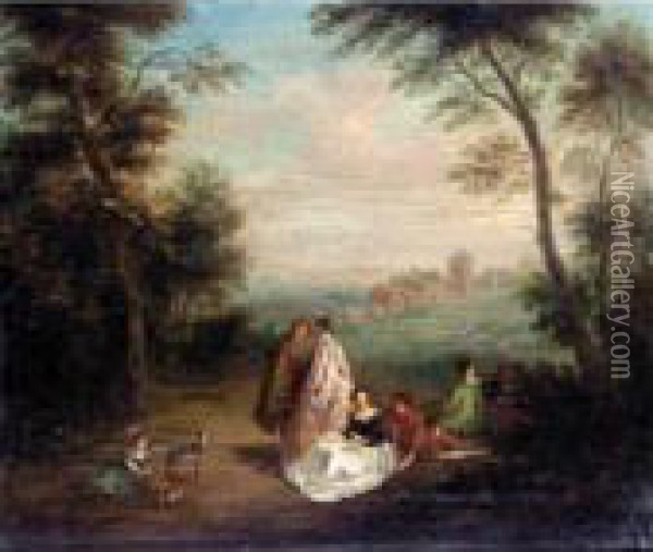 A Fete Champetre Oil Painting - Jean-Baptiste Joseph Pater