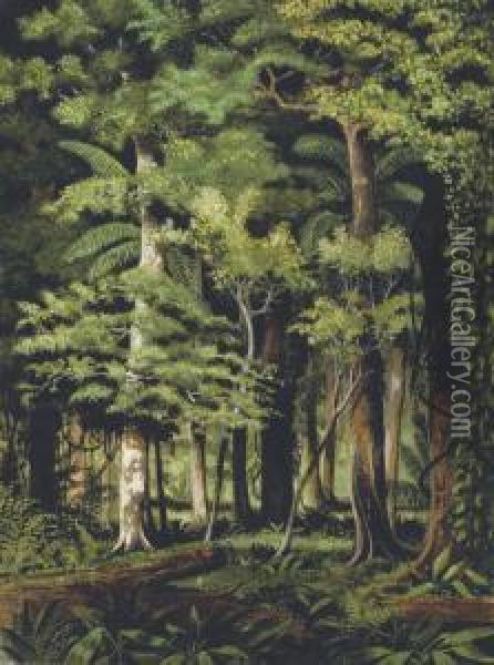 A Brazilian Jungle ( Oil Painting - William Michael Rossetti