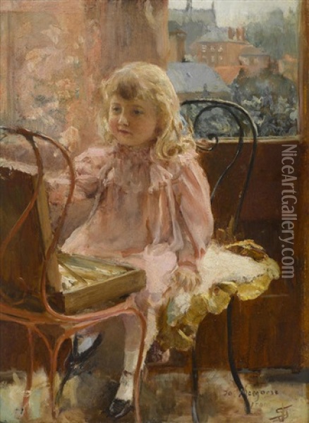 A Portrait Of Jo Marjorie Leoni Oil Painting - Joseph Solomon Solomon