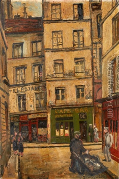 Rue De Paris Oil Painting - Nathan Grunsweigh